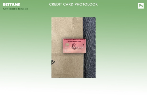 модерен стил USA Capital One банка AMEX розово златна картичка photolook преднио